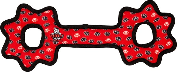 Tuffy's Ultimate Tug-O-Gear Squeaky Plush Dog Toy, Red Paws slide 1 of 5