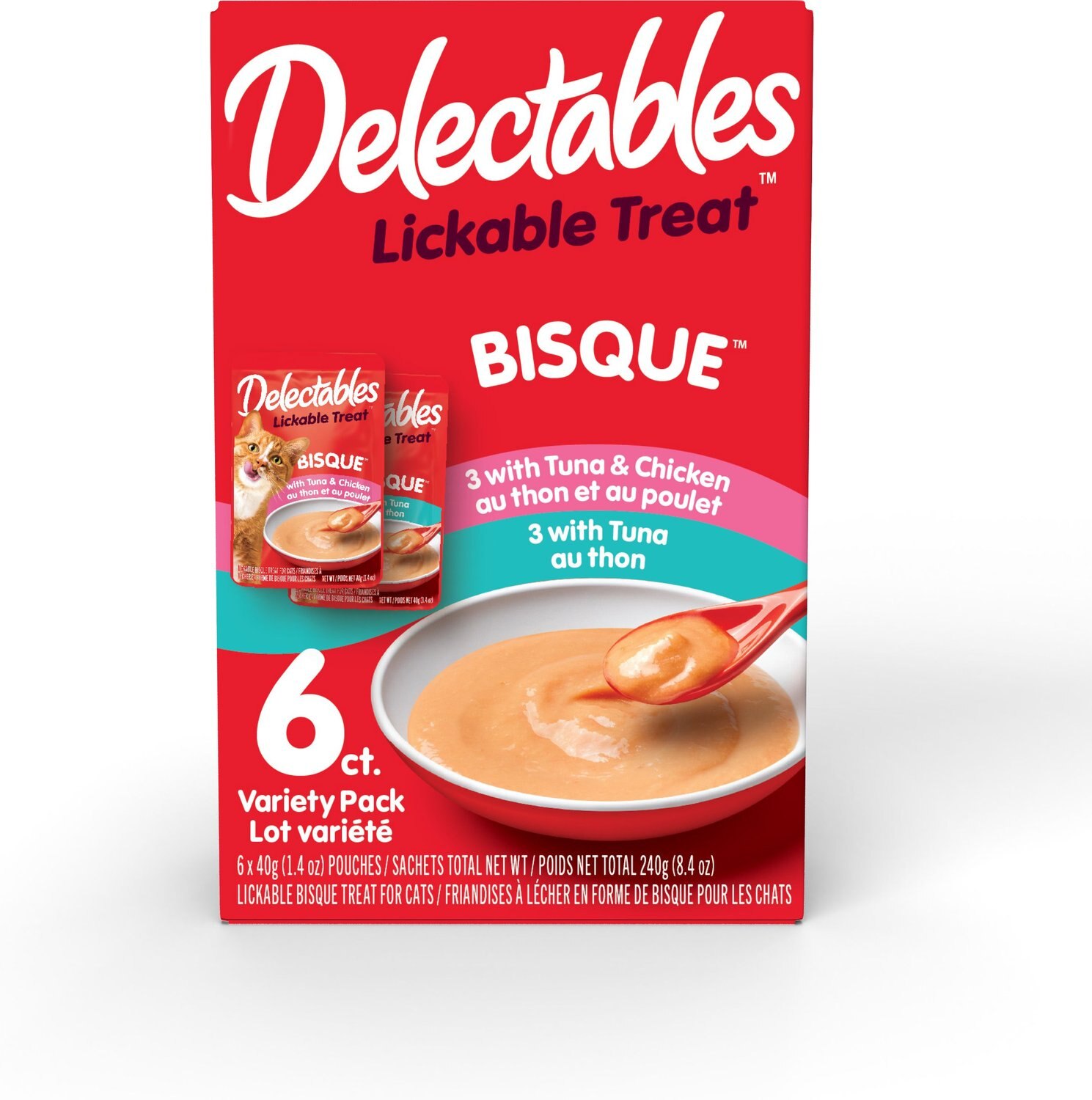 HARTZ Delectables Bisque Lickable Cat Treats Variety Pack, 1.4oz pouch