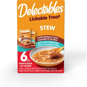 Hartz Delectables Stew Lickable Cat Treats Variety Pack, 1.4-oz pouch, 6 count