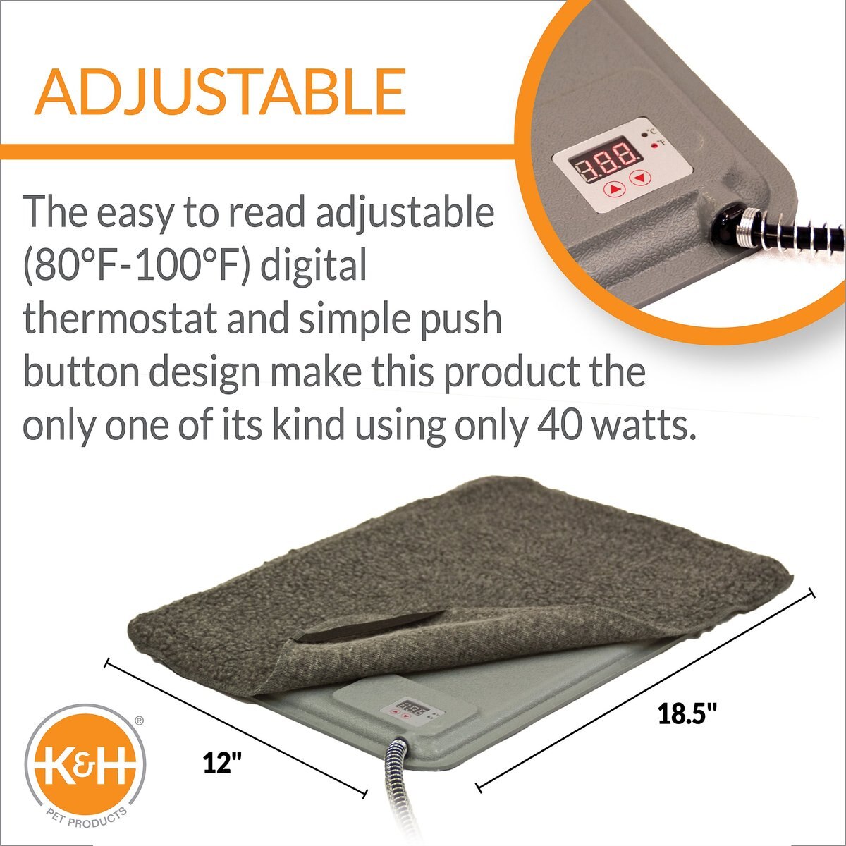 K&H Lectro-Kennel Heated Pad – Igloo-Style Warming Mat For Dog Houses, Medium Size