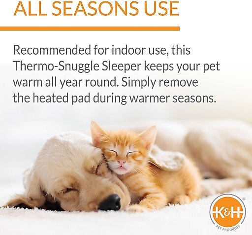 K&H Pet Products Thermo-Snuggly Sleeper Heated Dog Bed, Sage/Tan, Medium 