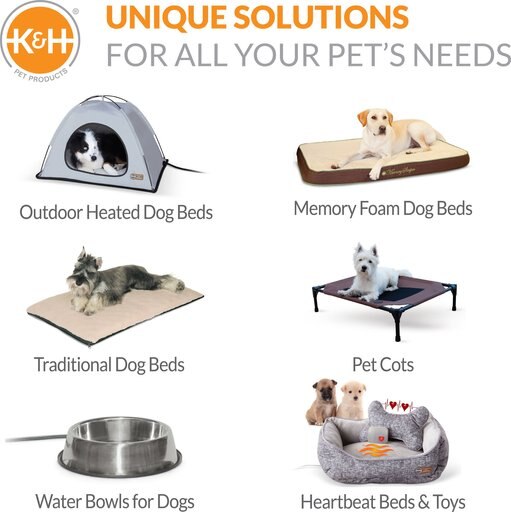 K&H Pet Products Thermo-Snuggly Sleeper Heated Dog Bed, Sage/Tan, Medium 