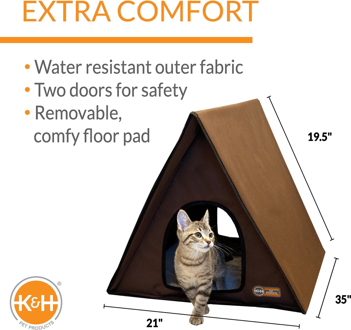 K&H PET PRODUCTS Outdoor Unheated MultiKitty AFrame House