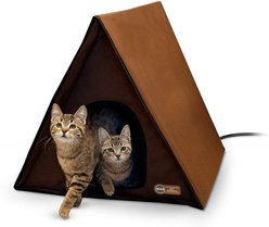 K&H Pet Products Outdoor Heated Multi-Kitty A-Frame House