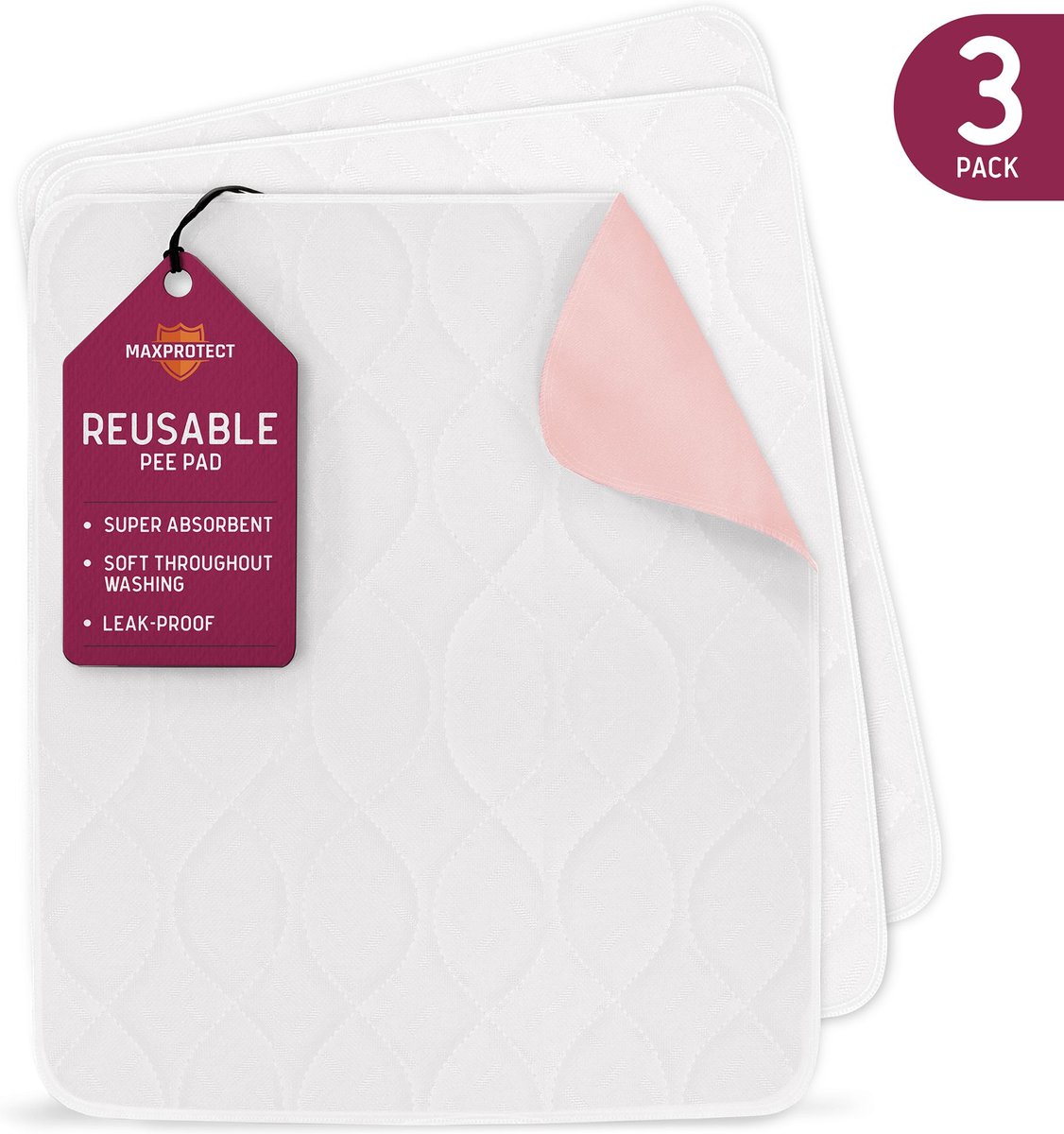 Washable Bed Pads Chair Pads / Incontinence Small Underpad - 18x24 - 4 Pack  