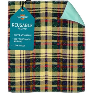 Chew + Heal Max Protect Tartan Plaid Patterned Reusable Dog Pee Pads, 18-in, 1 count