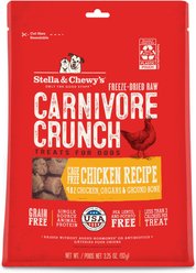Stella & Chewy's Carnivore Crunch Cage-Free Chicken Recipe Freeze-Dried Raw Dog Treats, 3.25-oz bag