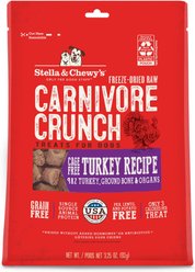 Stella & Chewy's Carnivore Crunch Cage-Free Turkey Recipe Freeze-Dried Raw Dog Treats, 3.25-oz bag
