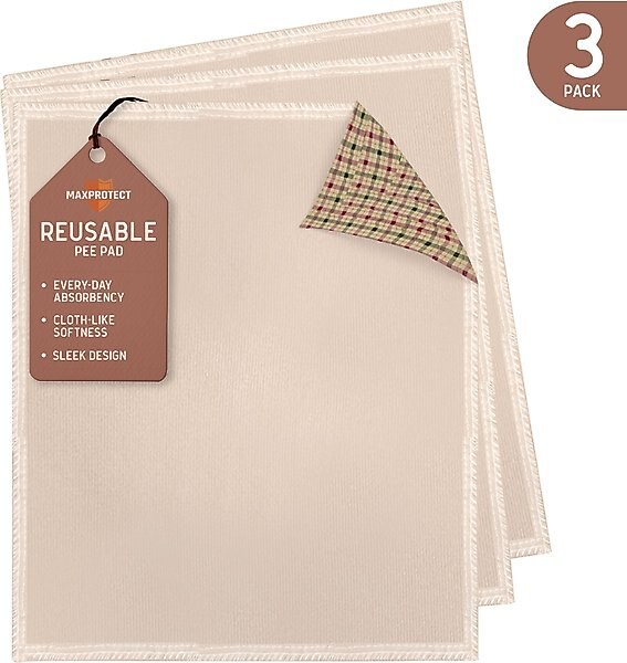 Chew + Heal Max Protect Plaid Reusable Dog Pee Pads, 34-in, 3 count slide 1 of 8