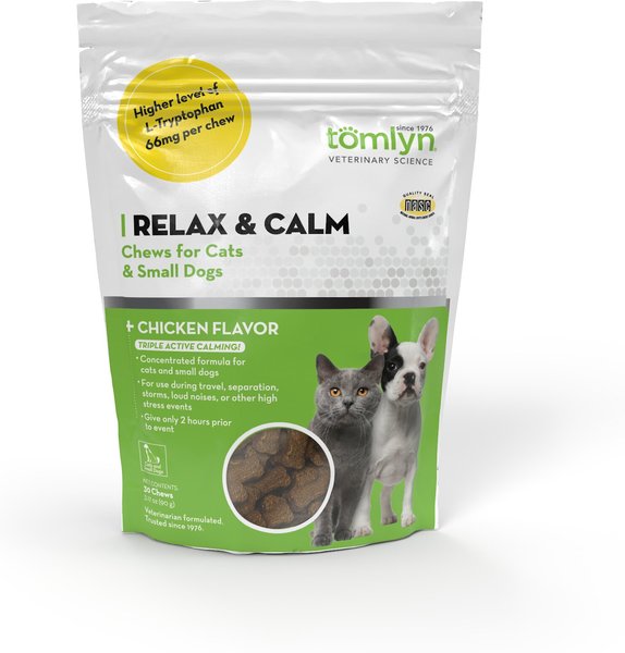 Tomlyn Relax & Calm Chicken Flavored Soft Chews Calming Supplement for Cats & Dogs, 30 count slide 1 of 4