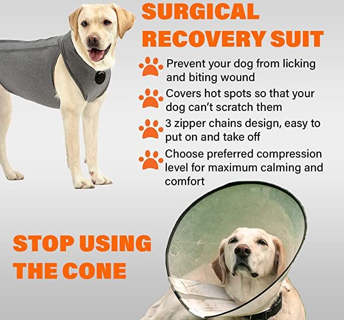 Pet Recovery Suit Anxiety Calming Shirt Dog Wounds Protector