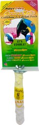 Polly's Pet Products Banana Split Cuttlebone & Calcium Bird Perch, yellow & White, Small