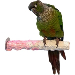 Polly's Pet Products Banana Split Cuttlebone & Calcium Bird Perch, Pink & White, Medium