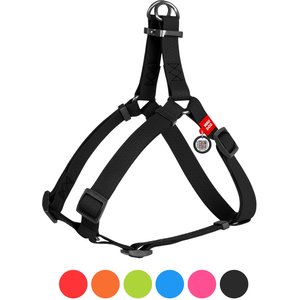 WAUDOG Waterproof Dog Harness with QR Tag, Black, Small