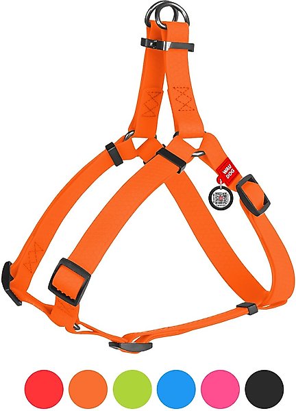 WAUDOG Waterproof Dog Harness with QR Tag, Orange, Small slide 1 of 6