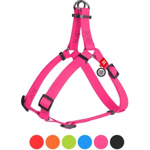 WAUDOG Waterproof Dog Harness with QR Tag, Pink, Medium