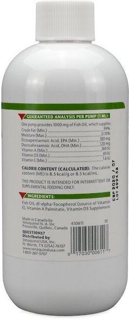 VETOQUINOL Triglyceride OMEGA Omega 3 Fatty Acid Liquid Supplement