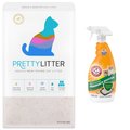 PrettyLitter Health Monitoring Cat Litter + Arm & Hammer Daily Litter Fragrance Booster Spray, 21.5-oz bottle