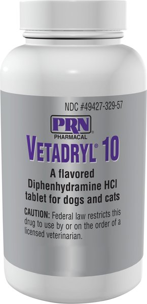 Vetadryl (Diphenhydramine HCl) Tablets for Dogs & Cats, 10-mg, 90 tablets slide 1 of 3