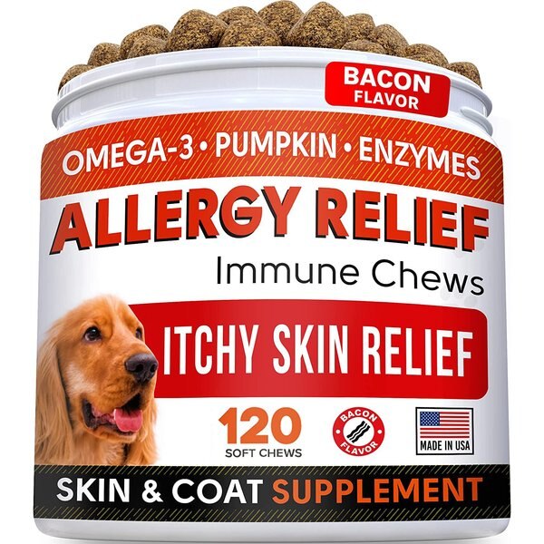 BARK&SPARK Allergy Relief Omega 3 AntiItch Chicken Flavor Dog Chew