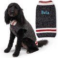 GoTags Wool Personalized Dog Sweater, Dark Grey, X-Large