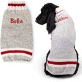GoTags Wool Personalized Dog Sweater, Light Grey, Small