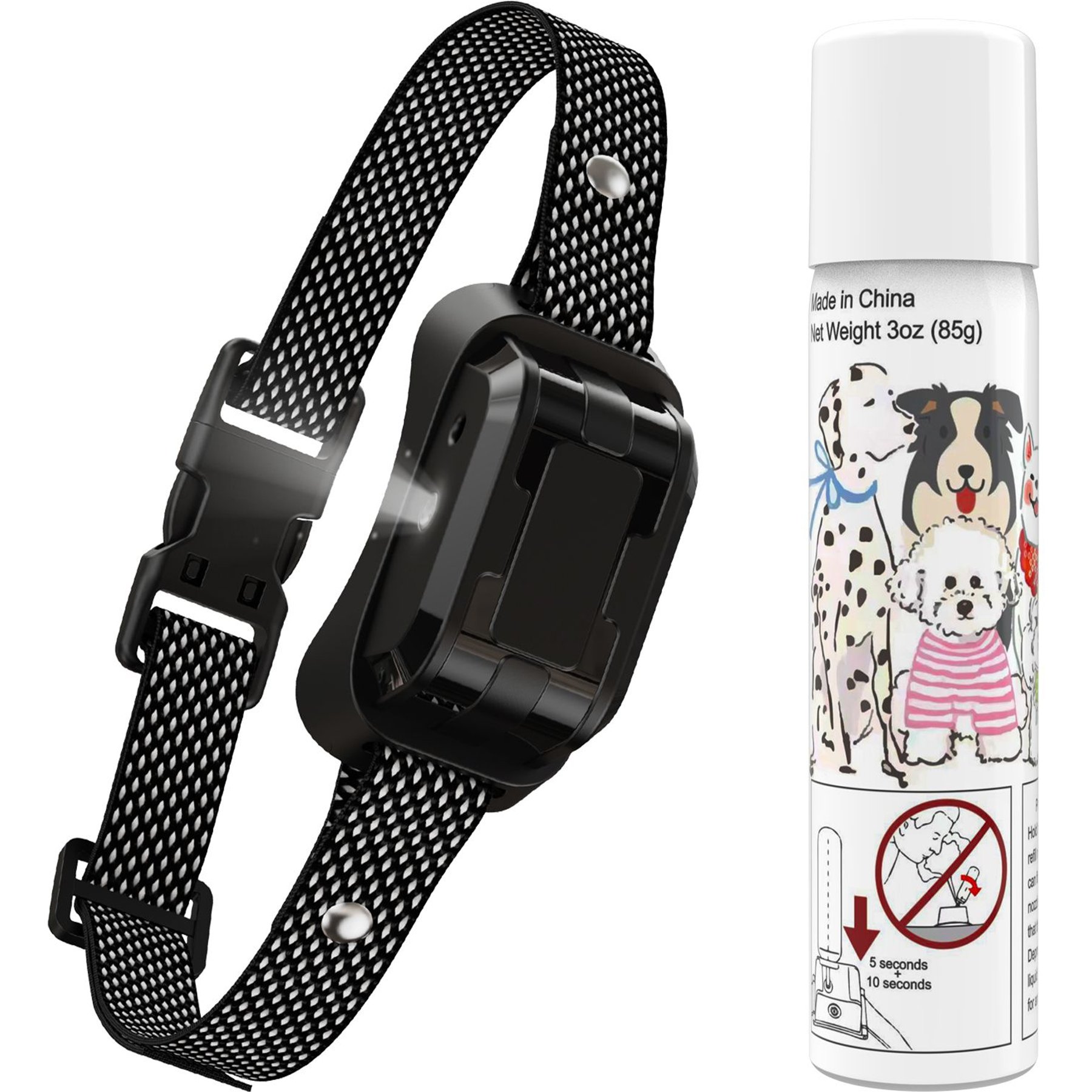PETDIARY Deterrent Dog Spray collar with Spray Refill, Black