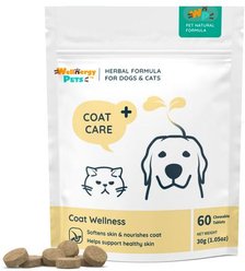Wellnergy Pets Herbal Qbow Coat Care Supplement for Dogs & Cats, 60 count