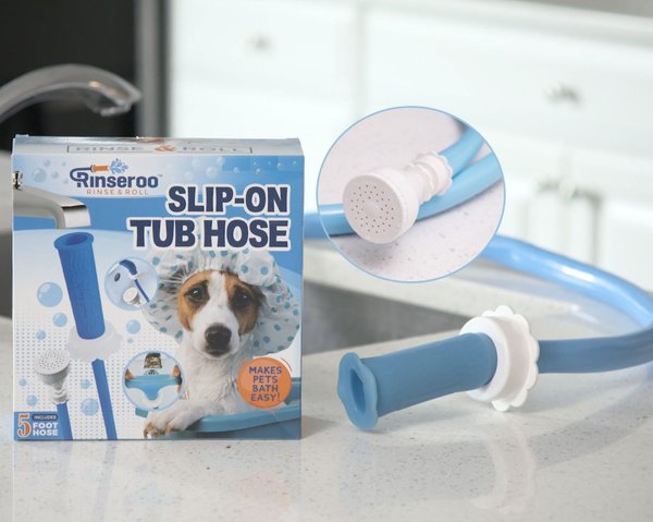 Rinseroo Bathe Anywhere Pet Rinser Hose Attachment, 5-ft, Blue