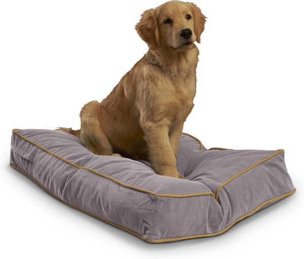 Happy Hounds Bailey Rectangle Pillow Dog Bed w/Removable Cover, Smoke, Small slide 1 of 5