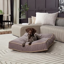 Happy Hounds Otis Orthopedic Pillow Dog Bed with Removable Cover, Smoke, Large