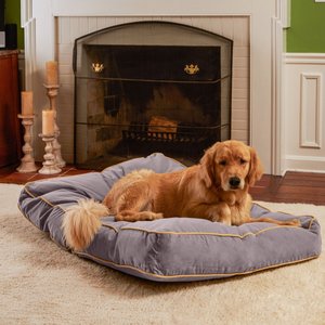 Happy Hounds Bailey Rectangle Pillow Dog Bed with Removable Cover, Smoke, Large
