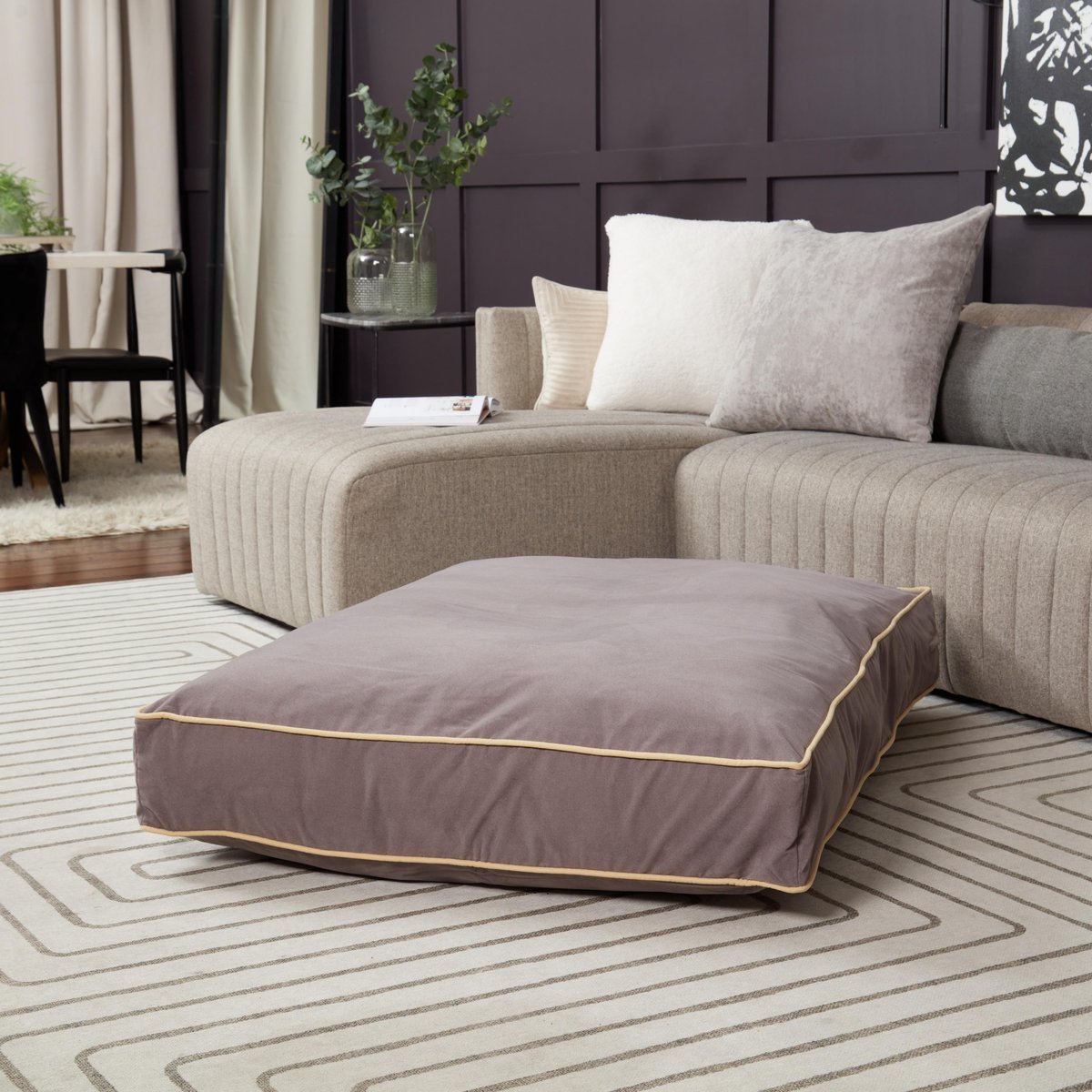 HAPPY HOUNDS Bailey Rectangle Pillow Dog Bed with Removable Cover