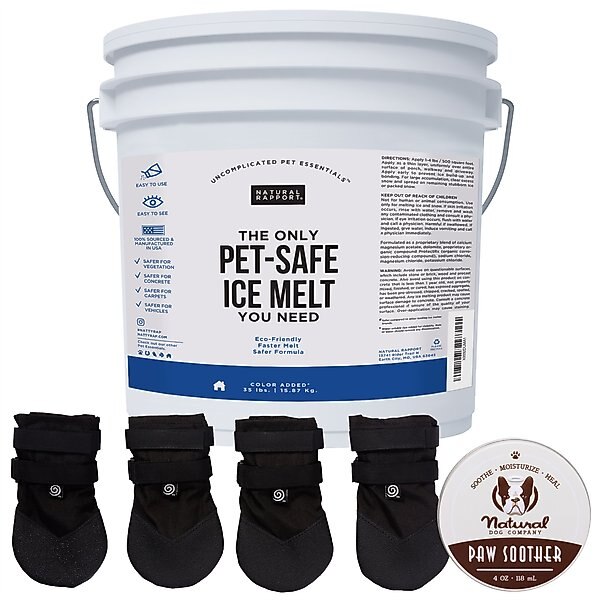 Winter Paw Protection Starter Kit - Natural Rapport Ice Melt, Natural Dog Company Paw Balm, Ultra Dog Boots, Large slide 1 of 9