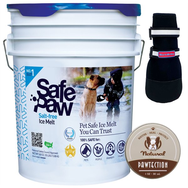 Winter Paw Protection Starter Kit - Safe Paw Ice Melt, Natural Dog Company Paw Protector Balm, Bark Brite Dog Boots, X-Large slide 1 of 9
