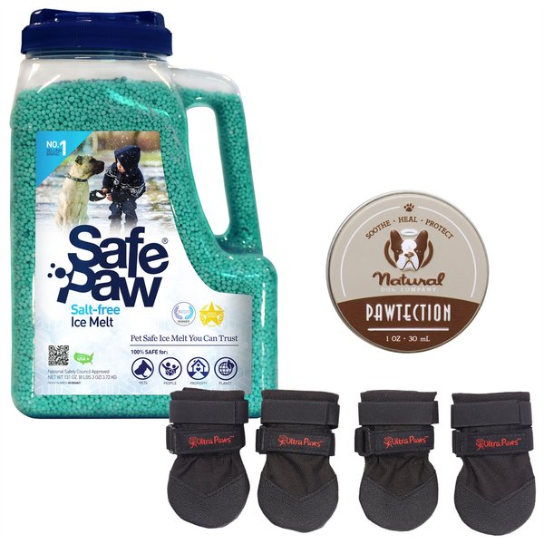 Winter Paw Protection Starter Kit - Safe Paw Ice Melter, Natural Dog Company Paw Protector Balm, Ultra Dog Boots, Small slide 1 of 9