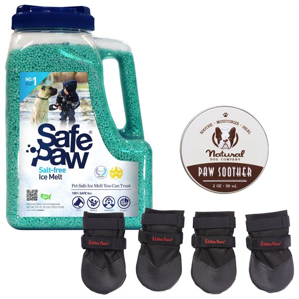 Winter Paw Protection Starter Kit - Safe Paw Ice Melt, Natural Dog Company Paw Balm, Ultra Dog Boots, Medium slide 1 of 9