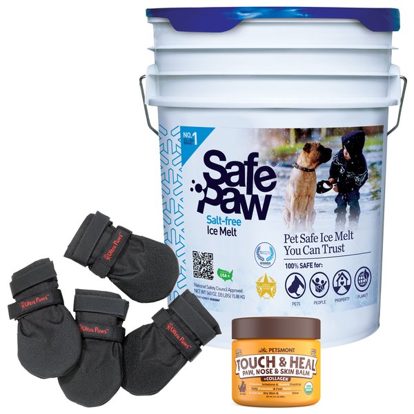 Winter Paw Protection Starter Kit - Safe Paw Ice Melt, Petsmont Paw Balm, Ultra Dog Boots, X-Large slide 1 of 9
