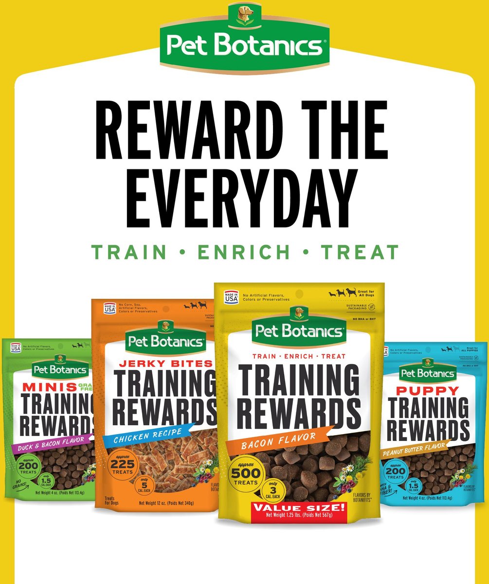 Pet Botanics Training Rewards Soft & Chewy Puppy Peanut Butter Dog Treats, Mini, 4-oz bag