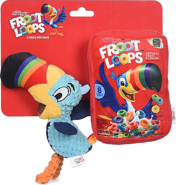 Fetch for Pets Kellogg's Froot Loops Box & Toucan Sam Plush Figure Squeaky Dog Toy, 2 count slide 1 of 5