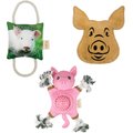Territory Getting Piggy with It Play Plush Squeaky Dog Toy Bundle