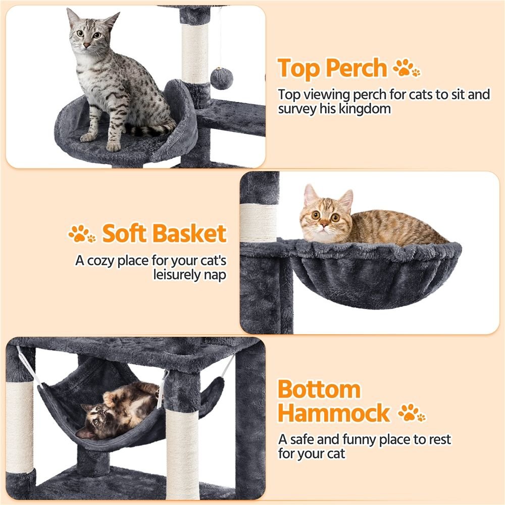 Yaheetech Multi Level In Cat Tree Dark Gray Chewy Com