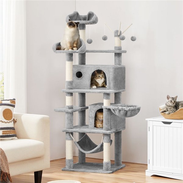 GO PET CLUB 71-in Forest with Leaves Cat Tree, Blue/ Brown - Chewy.com