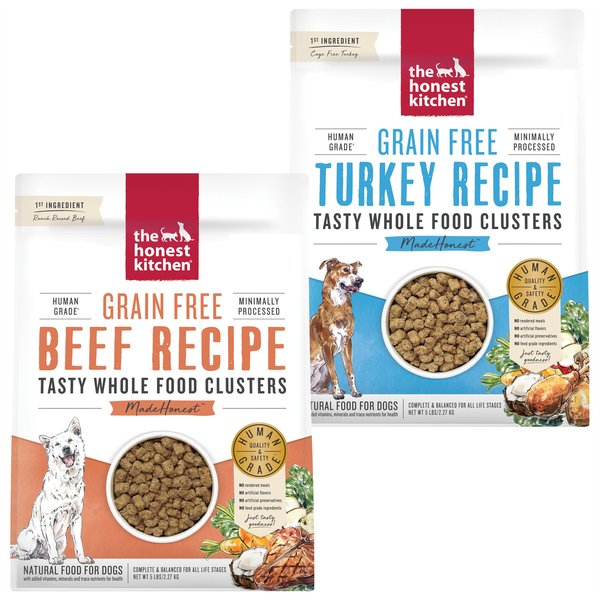 The Honest Kitchen Turkey + Beef Whole Food Clusters Dry Dog Food slide 1 of 9