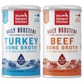 The Honest Kitchen Daily Boosters Beef Bone Broth + Daily Boosters Turkey Bone Broth with Turmeric for Dogs