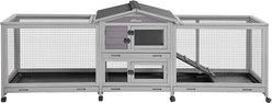 Aivituvin-AIR65 Indoor House Easy Moving Large Bunny Rabbit Hutch, Gray