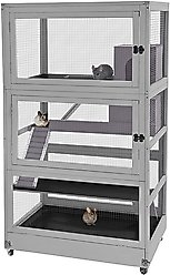 Aivituvin-AIR56 Large Wooden Chinchilla & Ferret Cage, Gray