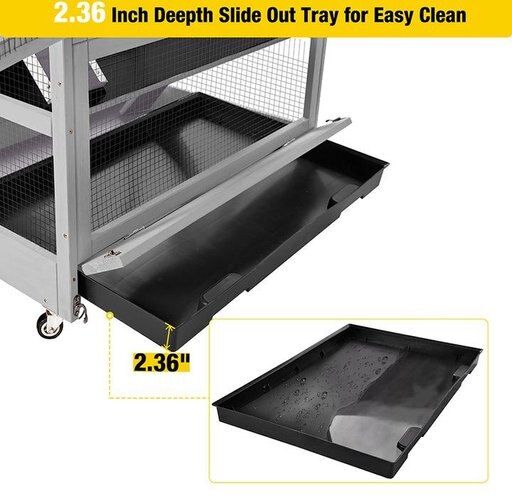 Aivituvin-AIR56 Large Wooden Chinchilla & Ferret Cage, Gray