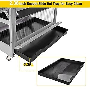 Aivituvin-AIR56 Large Wooden Chinchilla & Ferret Cage, Gray