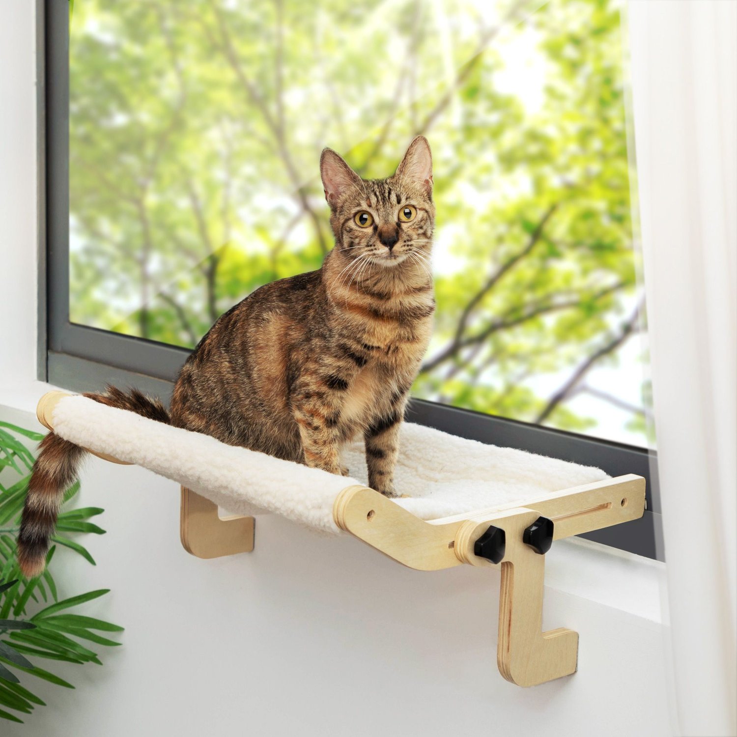 COZIWOW Indoor Hammock for Window Cat Perch, White